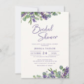 Lavender & Eucalyptus Bridal Dusche Einladung (Vorderseite)