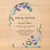 Lavender Eucalyptus Bridal Shower Acryleinladungen (Vorderseite)