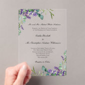 Lavender Eucalyptus Elegant Formal Wedding Acryleinladungen (Insitu (Handheld))