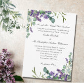 Lavender Eucalyptus Elegant Formal Wedding Einladung