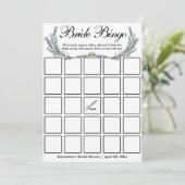 Lavender eucalyptus elegante Bridal Bingo Spielkar Einladung (Stehend Vorderseite)
