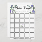 Lavender eucalyptus elegante Bridal Bingo Spielkar Einladung (Vorne/Hinten)