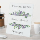 Lavender Eucalyptus Elegante Wedding Welcome Sign Sockelschild (In Situ)