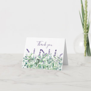 Lavender Eucalyptus Floral Wedding Vielen Dank Dankeskarte