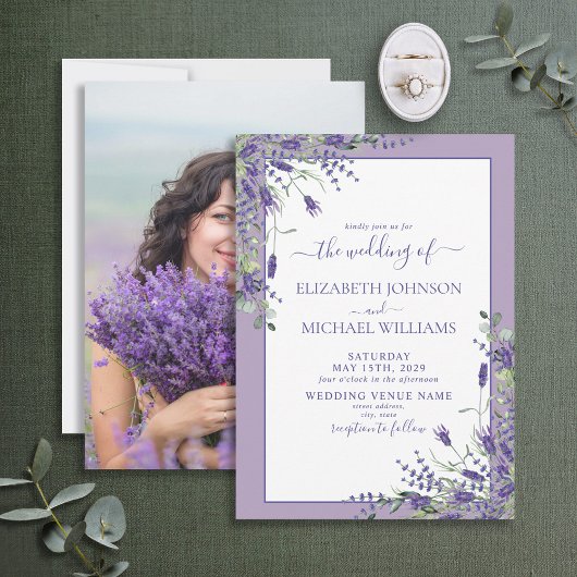 Lavender Eucalyptus Greenerity Foto Wedding Invita Einladung