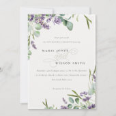 Lavender Eucalyptus Leafy Bunch Vow Renewal Einlad Dankeskarte (Vorderseite)