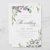 Lavender Eucalyptus Leafy Bunch Wedding Einladung (Vorderseite)