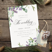 Lavender Eucalyptus Leafy Bunch Wedding Einladung