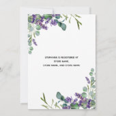 Lavender Eucalyptus Lila Grünes Brautparty Einladung (Rückseite)