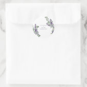 Lavender & Eucalyptus Names Wedding Vielen Dank Runder Aufkleber (Tasche)