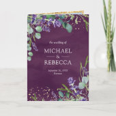 Lavender Eucalyptus Purple Photo QR Code Wedding Einladung (Vorderseite)