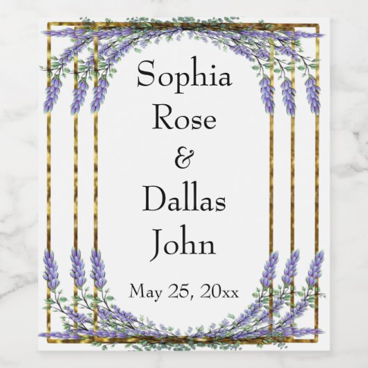 Lavender Eucalyptus | romantisch botanisch Weinetikett (Einzelnes Label)