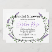 Lavender Eucalyptus romantisches boho Brautparty i Einladung (Vorne/Hinten)