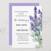 Lavender Eucalyptus Rustic Elegante Wedding Einladung (Vorne/Hinten)