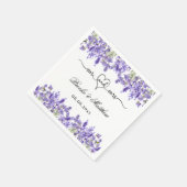 Lavender eucalyptus script mr mrs heart wedding serviette (Ecke)