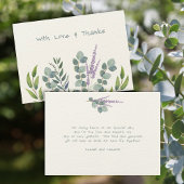 Lavender Eucalyptus Stems Dankeschön Message Card Einladung