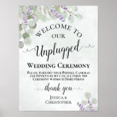 Lavender Eucalyptus Unplugged Wedding Zeremony Poster (Vorne)