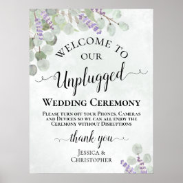 Lavender Eucalyptus Unplugged Wedding Zeremony Poster