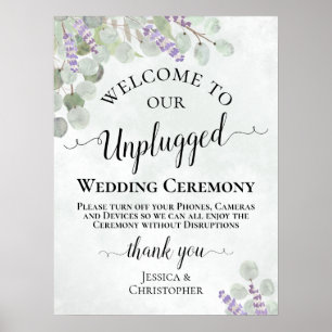 Lavender Eucalyptus Unplugged Wedding Zeremony Poster