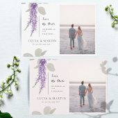 Lavender Eucalyptus Verlasse Foto Save the Date Einladung