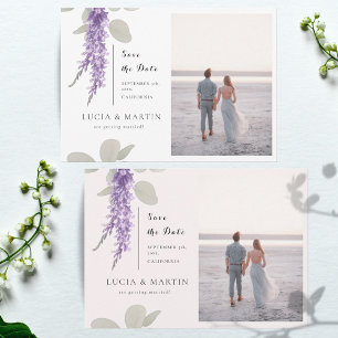 Lavender Eucalyptus Verlasse Foto Save the Date Einladung