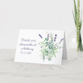 Lavender Eucalyptus Watercolor Kräuter Wedding Dankeskarte