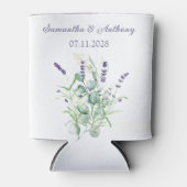 Lavender Eucalyptus Watercolor Kräuter Wedding Dosenkühler (Vorderseite)