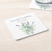 Lavender Eucalyptus Watercolor Kräuter Wedding Rechteckiger Pappuntersetzer (angewinkelt)