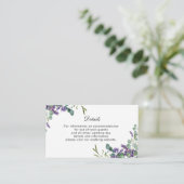 Lavender Eucalyptus Wedding Details Enclosure Card Begleitkarte (Stehend Vorderseite)