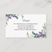Lavender Eucalyptus Wedding Details Enclosure Card Begleitkarte (Vorderseite)