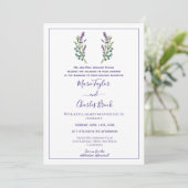 Lavender Eucalyptus Wedding Einladung (Stehend Vorderseite)