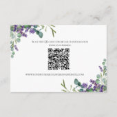 Lavender Eucalyptus Wedding Enclosure Card Begleitkarte (Rückseite)