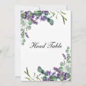 Lavender Eucalyptus Wedding Head Table Cards (Vorderseite)