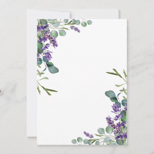 Lavender Eucalyptus Wedding Invitation Template Einladung (Vorderseite)