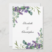 Lavender Eucalyptus Wedding Main Table Cards (Vorderseite)