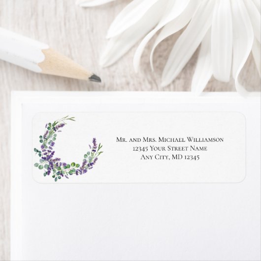 Lavender Eucalyptus Wedding Rücksendeadresse (Insitu)