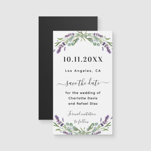 Lavender eucalyptus wedding Save the Date Magnet (Vorne/Hinten)