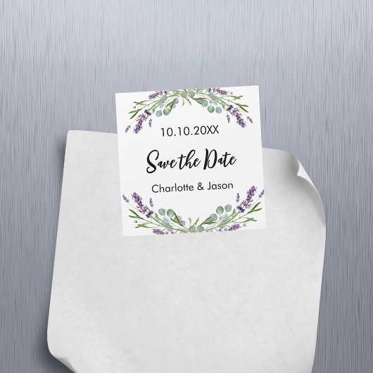 Lavender eucalyptus wedding Save the Date Magnet