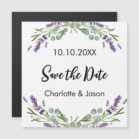 Lavender eucalyptus wedding Save the Date Magnet (Vorne/Hinten)