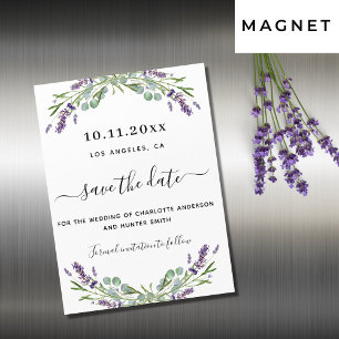 Lavender eucalyptus Wedding speichern Sie das Datu Magneteinladung