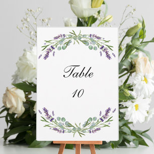 Lavender Eucalyptus Wedding Tischnummer Cards