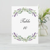 Lavender Eucalyptus Wedding Tischnummer Cards (Stehend Vorderseite)