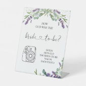 Lavender Eucalyptus Wie alt war die Braut Sockelschild (Vorderseite)