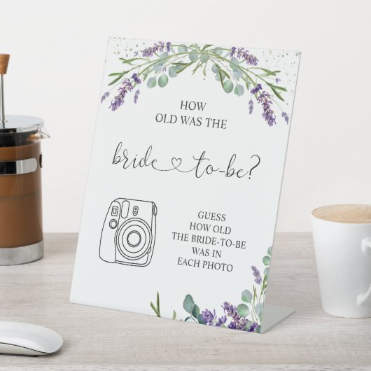 Lavender Eucalyptus Wie alt war die Braut Sockelschild (In SItu)