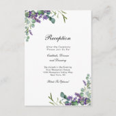 Lavender Eucalytus Floral Wedding Reception Begleitkarte (Vorderseite)