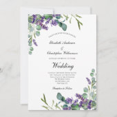 Lavender Eukalyptus Floral Botanische Hochzeit Einladung (Vorderseite)