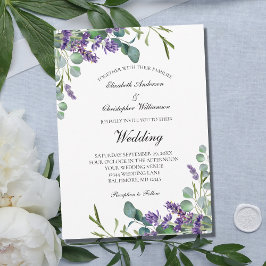 Lavender Eukalyptus Floral Botanische Hochzeit Einladung