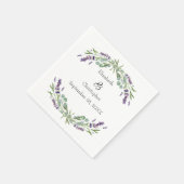 Lavender Eukalyptus Floral Botanische Hochzeit Serviette (Ecke)