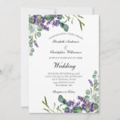 Lavender Eukalyptus Floral Botanischer Hochzeitsin Einladung (Vorderseite)