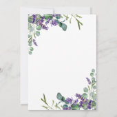 Lavender Eukalyptus Floral Botanischer Hochzeitsin Einladung (Rückseite)